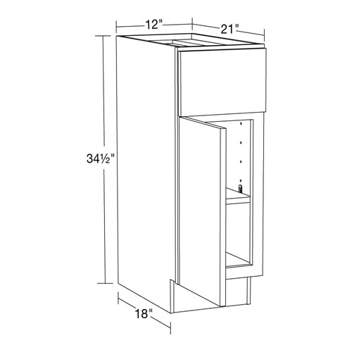 Strata Gray Flat Panel Vanity Base 12"