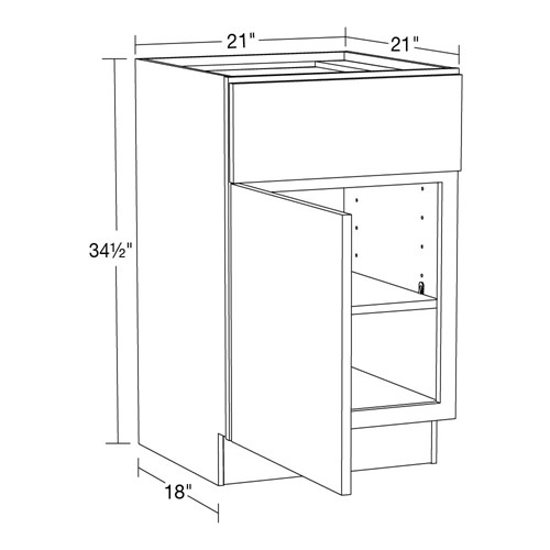 Strata Gray Flat Panel Vanity Base 21"