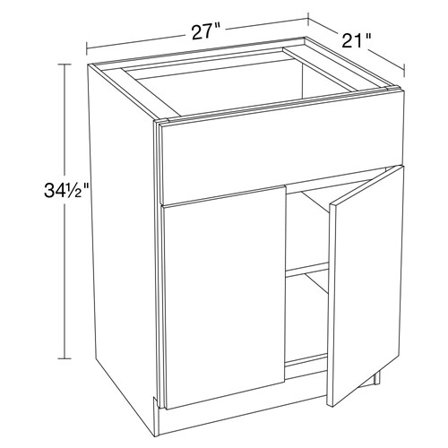 Strata Gray Flat Panel Vanity Base 27"