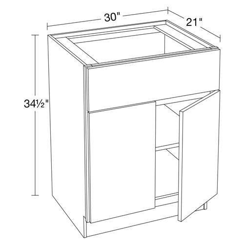Strata Gray Flat Panel Vanity Base 30"