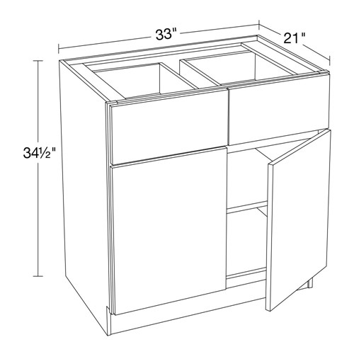 Strata Gray Flat Panel Vanity Base 33"