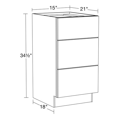Strata Gray Flat Panel Vanity Base Drawer 15" x 21"