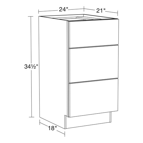 Strata Gray Flat Panel Vanity Base Drawer 24" x 21"