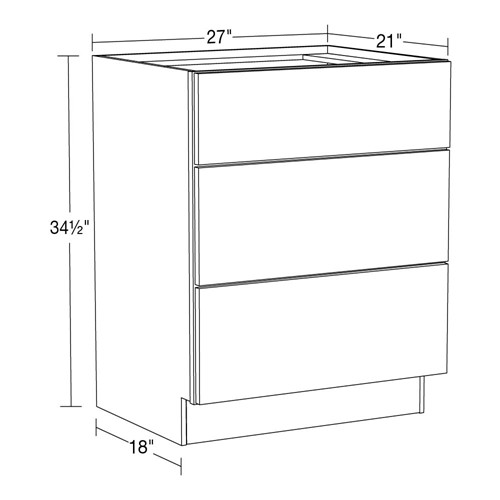 Strata Gray Flat Panel Vanity Base Drawer 27" x 21"