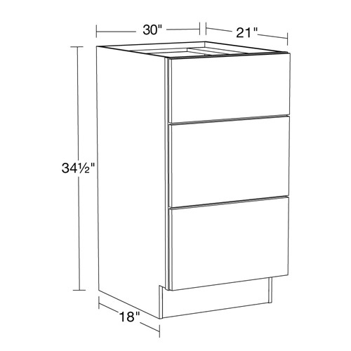 Strata Gray Flat Panel Vanity Base Drawer 30" x 21"