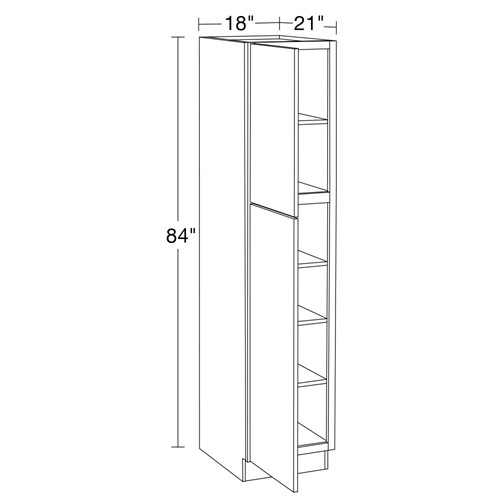 Strata Gray Flat Panel Vanity Linen Cabinet 18"x21"x84"
