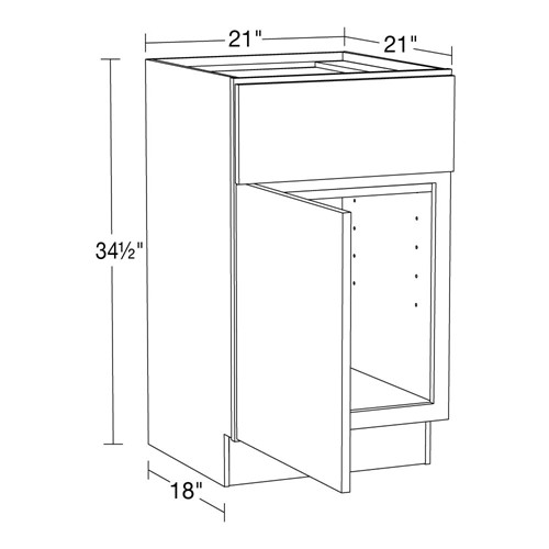 Strata Gray Flat Panel Vanity Sink Base 21" x 21"