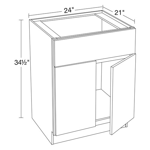 Strata Gray Flat Panel Vanity Sink Base 24" x 21"