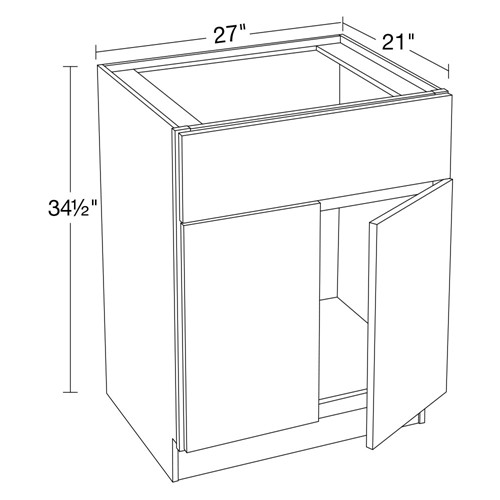 Strata Gray Flat Panel Vanity Sink Base 27" x 21"