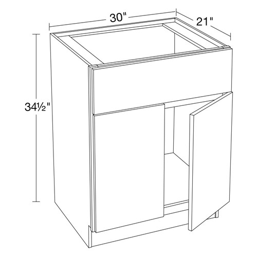 Strata Gray Flat Panel Vanity Sink Base 30" x 21"