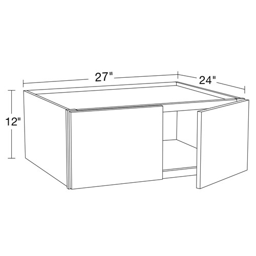 Strata Gray Flat Panel Wall Cabinet - 27" x 12" x 24"