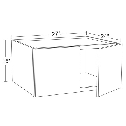 Strata Gray Flat Panel Wall Cabinet - 27" x 15" x 24"