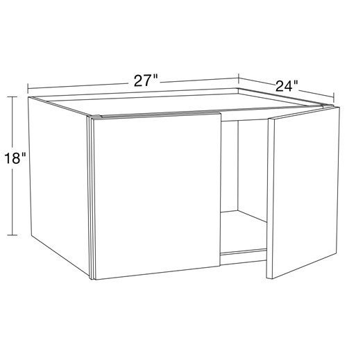 Strata Gray Flat Panel Wall Cabinet - 27" x 18" x 24"