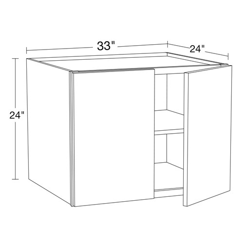 Strata Gray Flat Panel Wall Cabinet - 33" x 24" x 24"