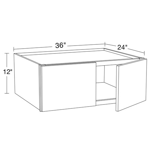 Strata Gray Flat Panel Wall Cabinet - 36" x 12" x 24"