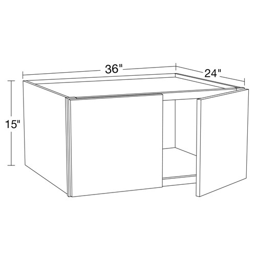 Strata Gray Flat Panel Wall Cabinet - 36" x 15" x 24"