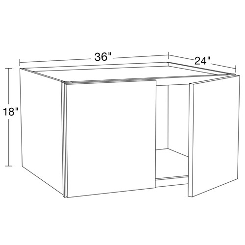 Strata Gray Flat Panel Wall Cabinet - 36" x 18" x 24"