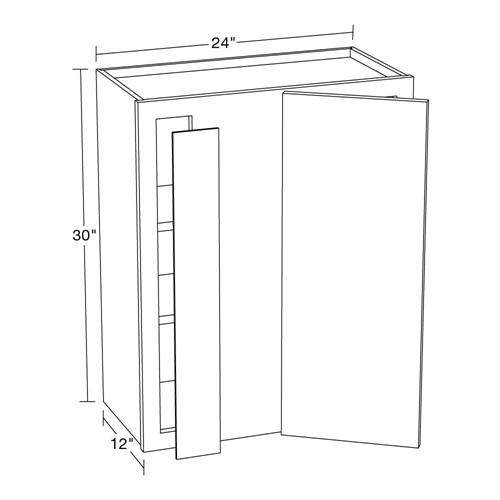 Strata Gray Flat Panel 27"x30" Universal Blind Corner Wall Cabinet