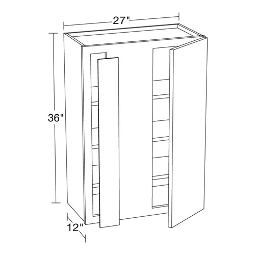 Strata Gray Flat Panel 27"x36" Universal Blind Corner Wall Cabinet