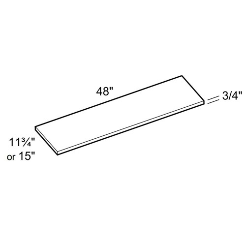 Strata Gray Flat Panel Wood Furniture Shelf 48" x 15" x 3/4"
