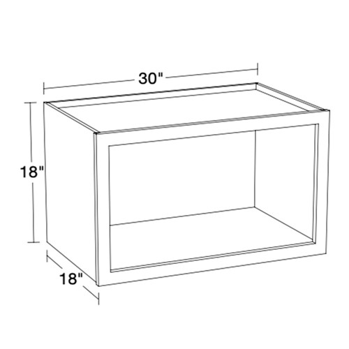 Strata Gray Flat Panel Wall Microwave Cabinet 30"x18"x18"