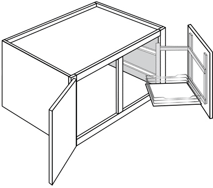 Radnor Slab Double-Door Wall Refrigerator Cabinet w/ Appliance Pullout 36"W x 18"H x 24"D