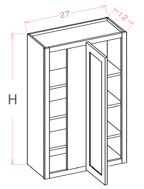 Rustic Shaker Single Door Blind Wall Cabinet 27"W x 36"H