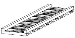 Caramel Shaker Glass Rack 30" x 12" x 3"