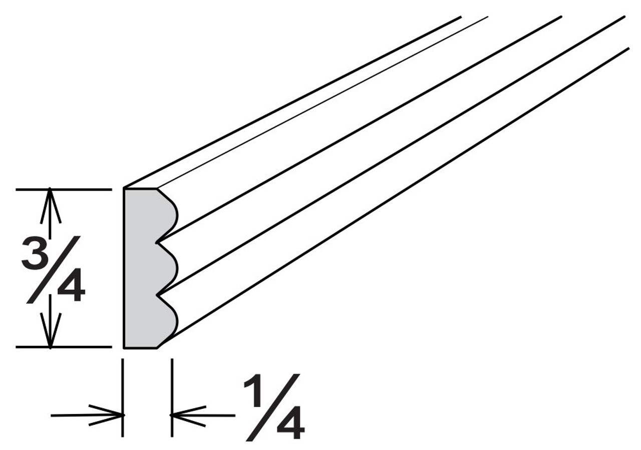 Riviera White Triple Bead Insert Molding 3/4" X 1/4" X 96"