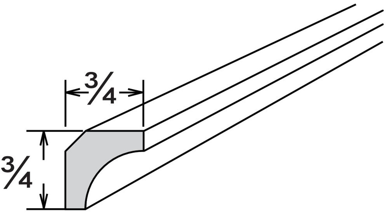 Caramel Shaker Decorative Inside Corner Molding 3/4" x 3/4" x 96"