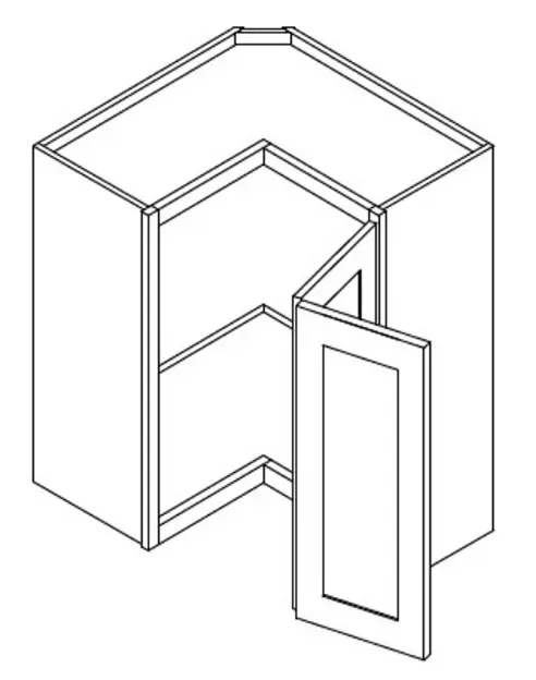 Slim Walnut Shaker Wall Easy Reach Cabinet - 24" W x 24" D x 30" H