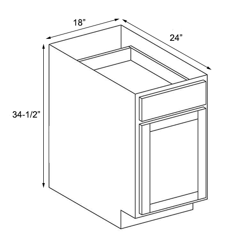 Coastal Sand Shaker Single Door Base Cabinet - 18"W x 34-1/2"H