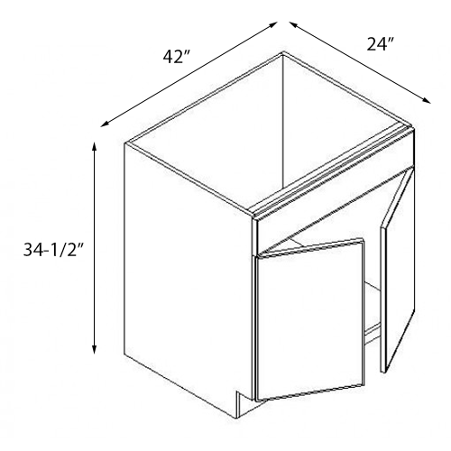 Coastal Sand Shaker Double Door Sink Base Cabinet - 42"W x 34-1/2"H