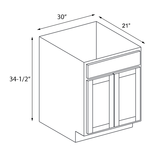 Coastal Sand Shaker Vanity - 30"W x 34-1/2"H