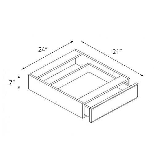 Coastal Sand Slim Shaker Vanity Knee Drawer - 24"W x 7"H