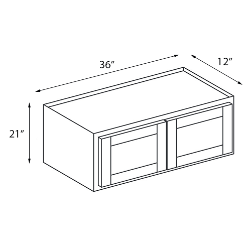Coastal Sand Slim Shaker Double Door Wall Cabinet - 36"W x 21"H