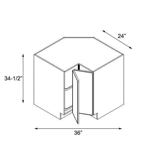 Coastal Sand Slim Shaker Lazy Susan Cabinet - 36"W x 34-1/2"H