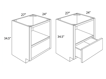 Dark Hickory 27" Base Microwave Cabinet