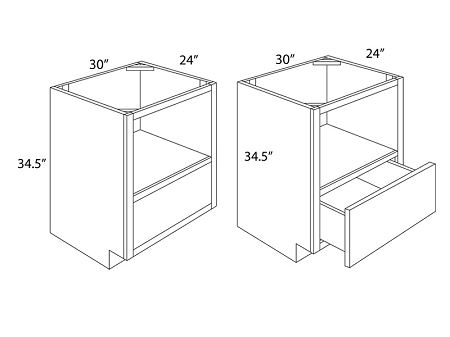 Dark Hickory 30" Base Microwave Cabinet