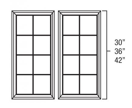 Dark Hickory Set of Mullion Doors for W3630