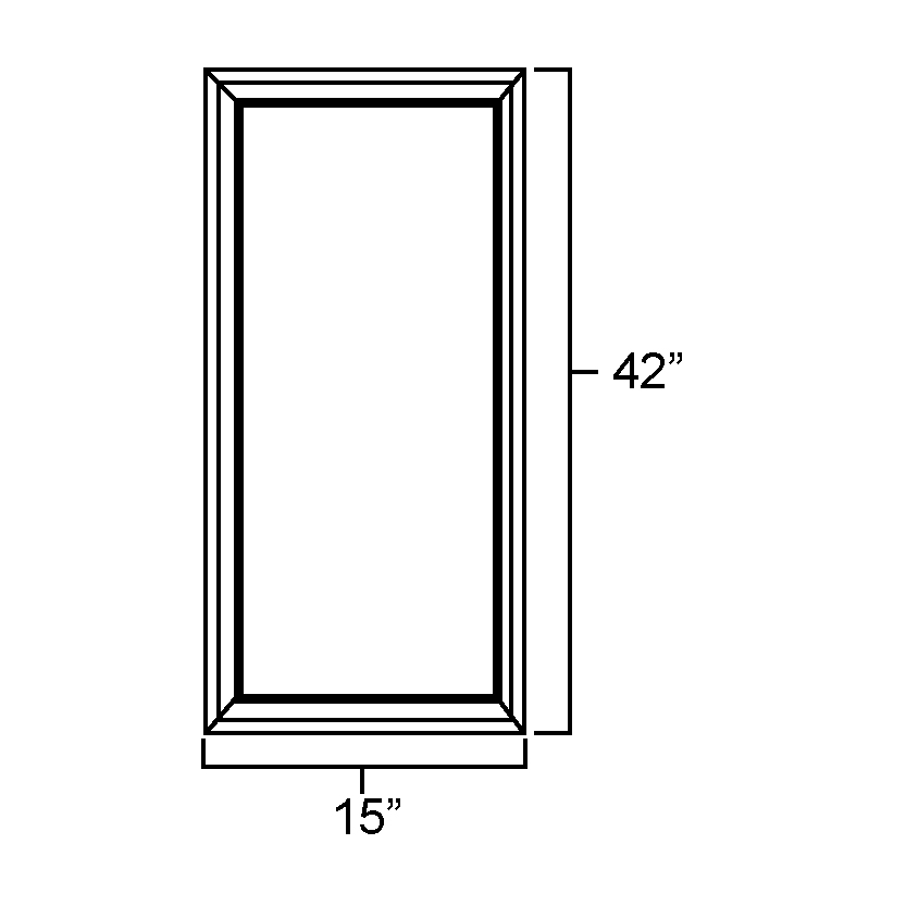 Dark Hickory Plain Glass Door for W1542