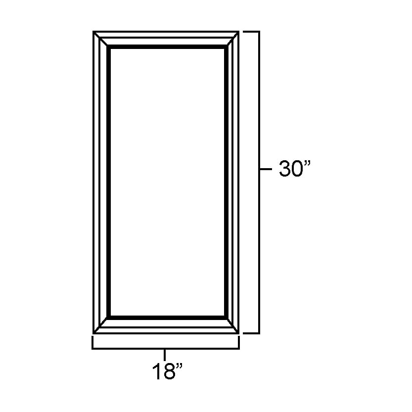 Dark Hickory Plain Glass Door for W1830
