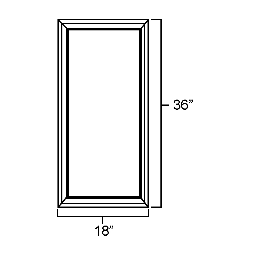 Dark Hickory Plain Glass Door for W1836