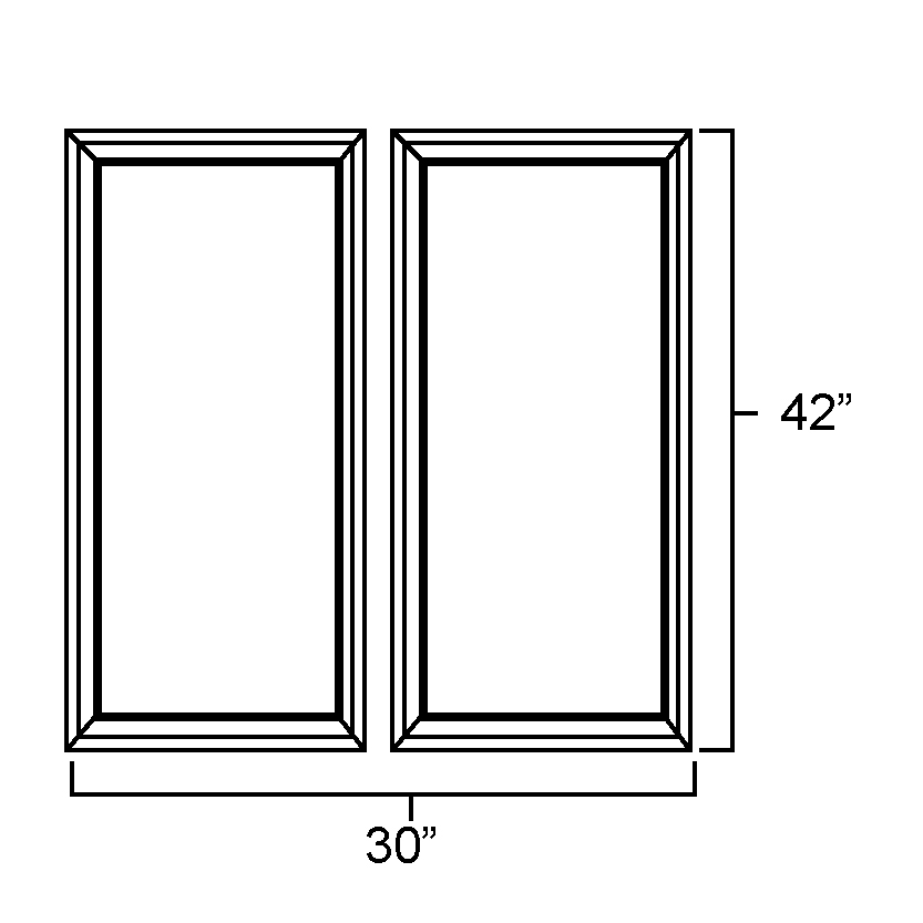 Dark Hickory  Set of Plain Glass Doors for W3042