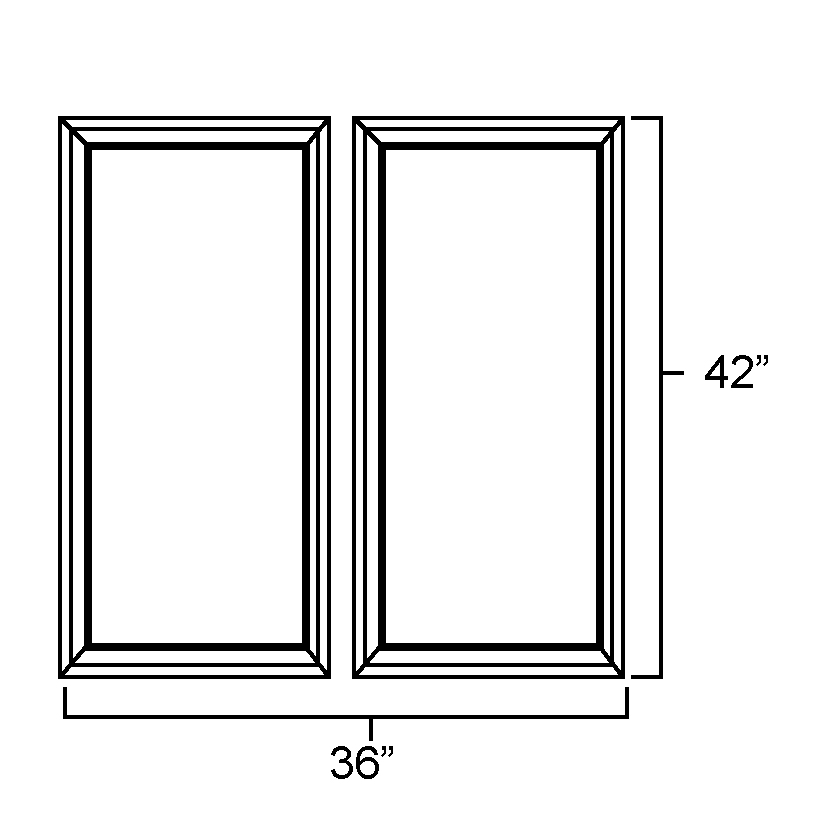 Dark Hickory Set of Plain Glass Doors for W3642