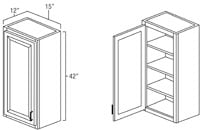 Dark Hickory 15" x 42" Wall Cabinet