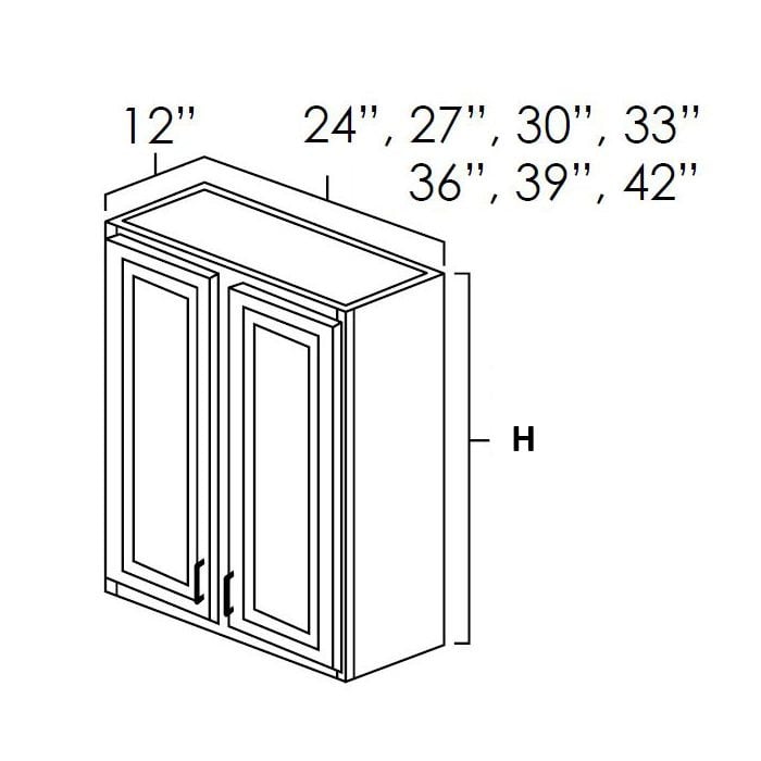 Dark Hickory 39" x 36" Wall Cabinet