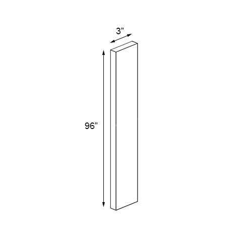 Unfinished Shaker Wall Filler - 3"W x 96"H