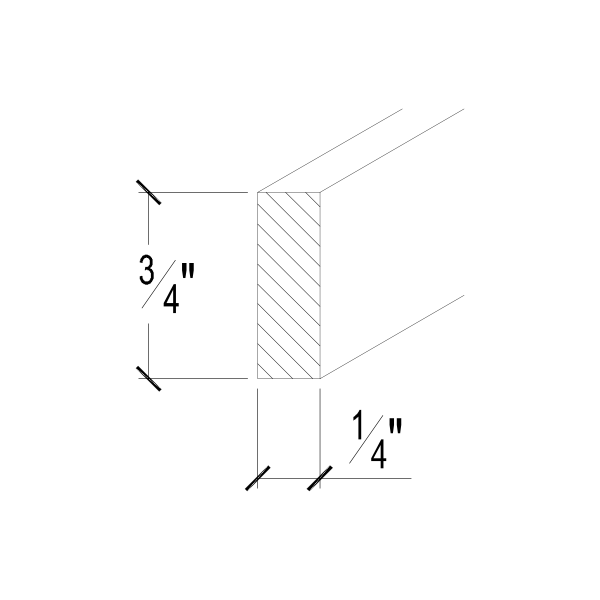 Coastal Sand Shaker Square Scribe Molding - 3/4"W x 1/4"H