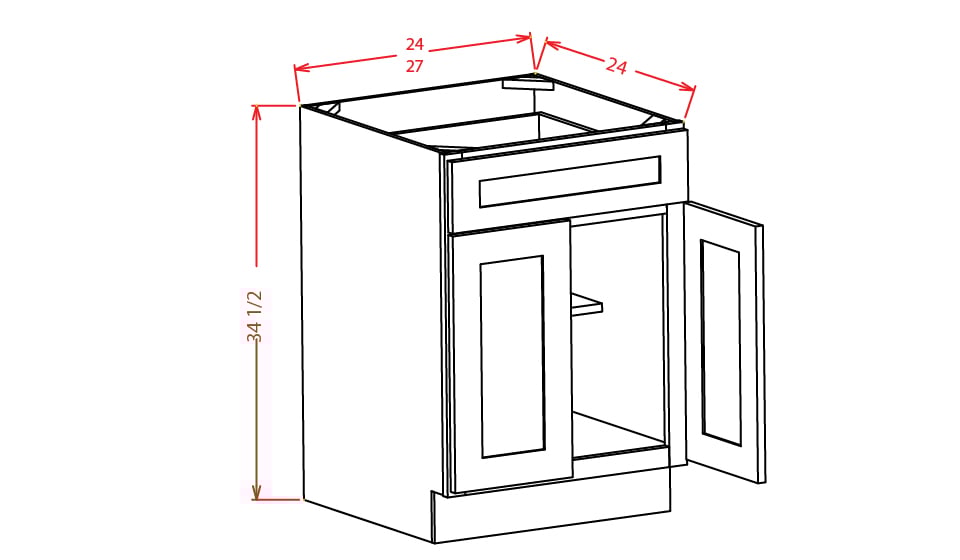 Harbor Cream Double Door Base Cabinet - 24"W